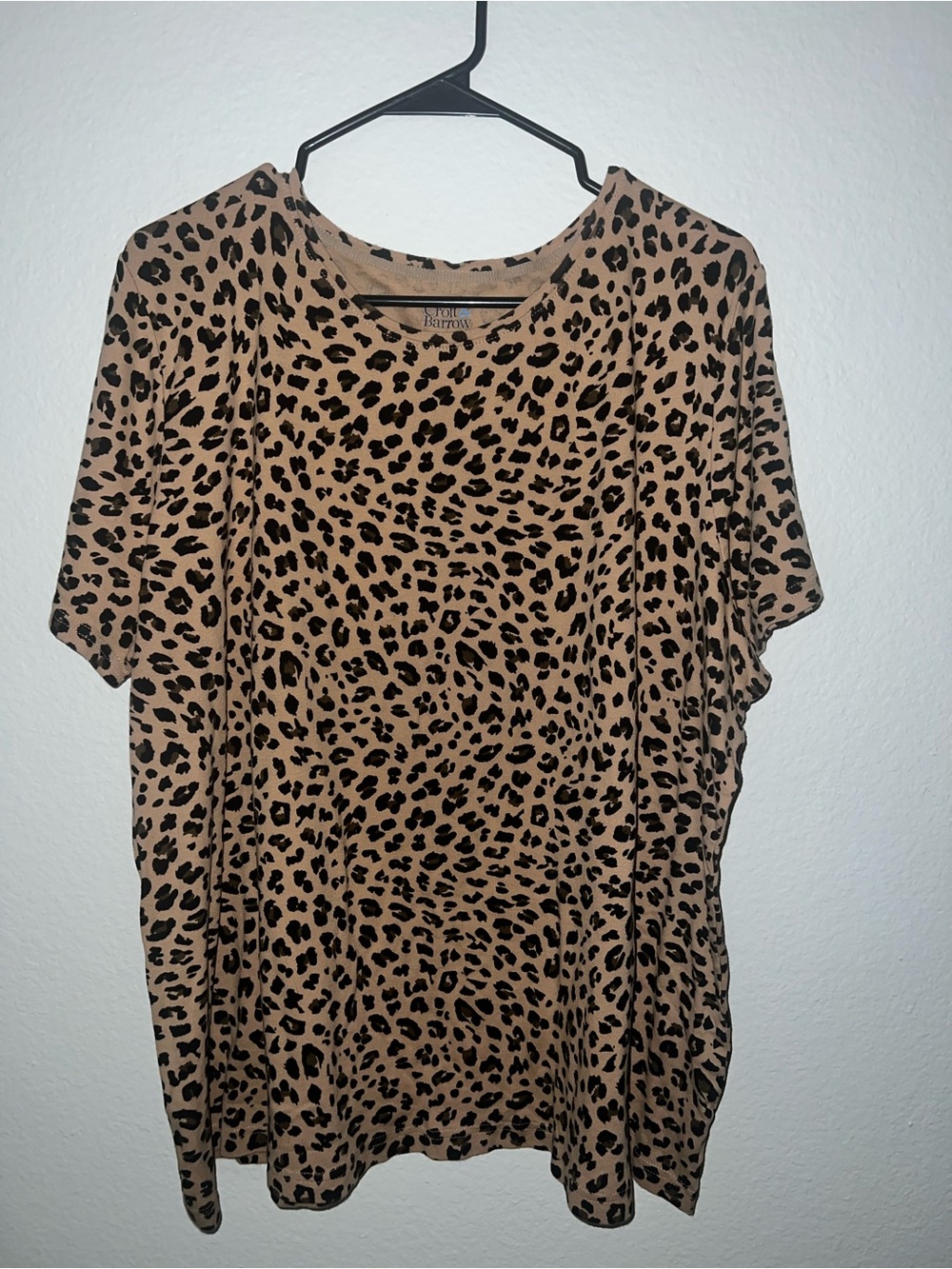 Croft and barrow Leopard Print Short Sleeve Tee - Tan/Black
